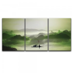 wall26 3 Panel Canvas Wall Art - Landscape of Mountains among the Clouds - Giclee Print Gallery Wrap Modern Home Decor Ready to Hang - 16"x24" x 3 Panels   